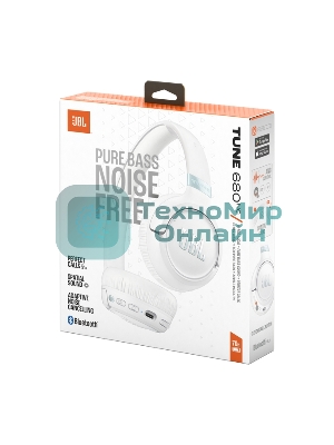 Беспроводные/проводные наушники JBL Tune 680NC белый, накладные, Bluetooth + проводной, адаптивное шумоподавление