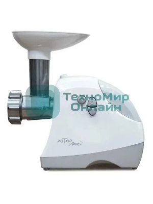 Мясорубка электрическая Ротор Люкс ЭМШ 35/300-3 белый, 1500 Вт, 0.6 кг/мин, реверс, насадки - 4