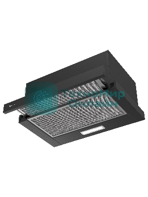 Вытяжка телескопическая TEL 50 B черный, 50 см, 710 куб. м/ч, 47 дБ