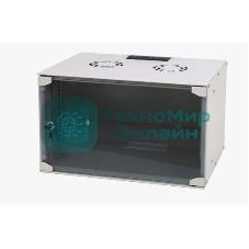 Шкаф телекоммуникационный настенный NEOMAX 6U (520х400), стеклянная дверь, замок-ключ, разборный, цвет серый (1 коробка) NM-CBWM-6U5240GKL-301-GY