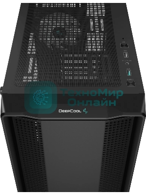 Компьютерный корпус Deepcool CC560 ARGb V2 без БП, боковое окно (закаленное стекло), 3x120мм ARGb LED вентилятор спереди и 1x120мм ARGb LED вентилятор сзади, черный, ATX