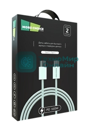 Кабель MORE CHOICE (4620202550392) K77a нейлон USB 3.0A PD 100W для Type-C Type-C 2м белый
