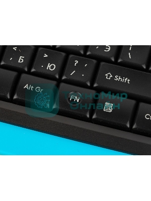 Комплект клавиатура+мышь A4Tech FStyler FG1010 беспроводной, USB, 2000 DPI, чёрный/синий