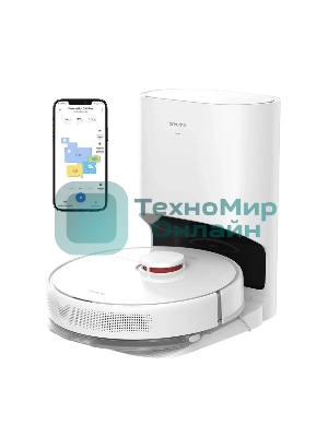 Робот-пылесос Dreame RLS3D Vacuum and Mop D10 Plus белый, 46 Вт, 5200 мА·ч Li-Ion, уборка сухая/влажная, пылесборник контейнер 0.4 л