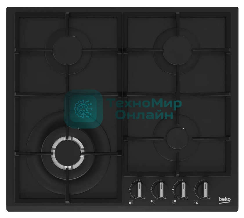 Встраиваемая газовая варочная поверхность Beko HIYG 64225 SBO, Черный
