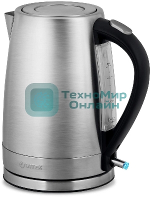 Чайник электрический Vitek VT-7000 1.7 л, 2200 Вт, серебристый (корпус: металл)