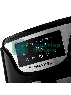 Аэрогриль Brayer BR2037 черный, 1500 Вт, 5 л, сенсор, 7 программ
