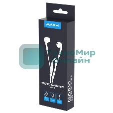 Проводные наушники Maxvi MHF-01 белый, вкладыши, проводной (Jack 3.5 мм), встроенный микрофон