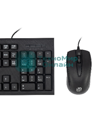 Комплект клавиатура+мышь Oklick 630M проводной, USB, 1600 DPI, чёрный
