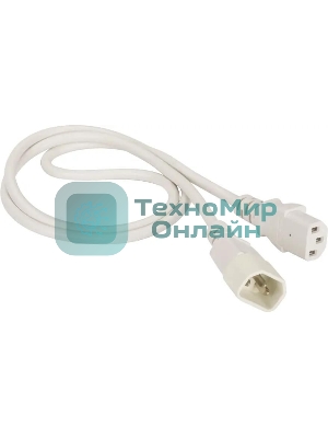 Шнур питания Lanmaster LAN-PP13/14-1.5-WH C13-С14 проводник.:3x0.75мм2 1.5м 220В 10А белый