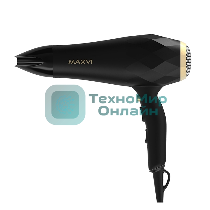 Фен MAXVI HD2201 черный/золотистый, 2200 Вт
