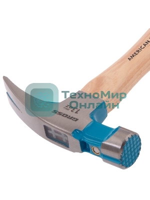 Молоток-гвоздодер Gross AMERICAN HICKORY 380 г, угол 75, магнит, обрезиненная рукоятка