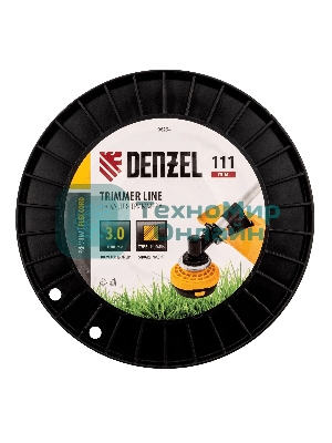 Леска для триммера Denzel квадрат, 3,0мм х 111м, на DIN катушке FLEX CORD