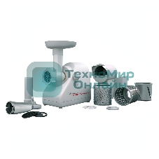 Мясорубка электрическая Белвар Помощница КЭМ-36/220-4-33 белый, 1000 Вт, 0.6 кг/мин, реверс, защита от перегрузки, насадки - 6