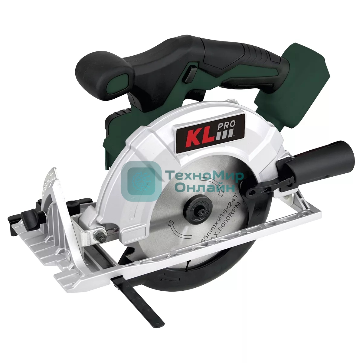 Профессиональная пила циркулярная бесщеточная KLPRO KLDAT18B-80 (18 В/8,0 А·ч, 3650 об/мин, 165мм)