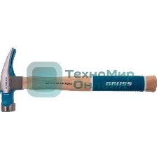 Молоток-гвоздодер Gross AMERICAN HICKORY 380 г, угол 75, магнит, обрезиненная рукоятка