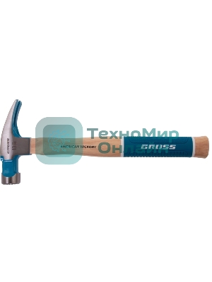 Молоток-гвоздодер Gross AMERICAN HICKORY 380 г, угол 75, магнит, обрезиненная рукоятка
