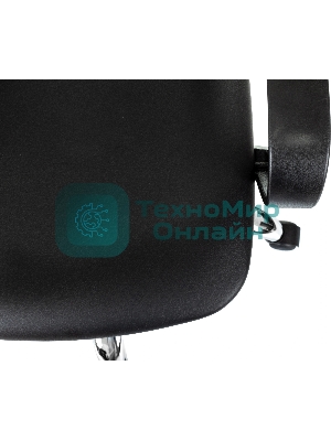 Кресло компьютерное Бюрократ CH-695NSL черный, экокожа, крестов. металл хром