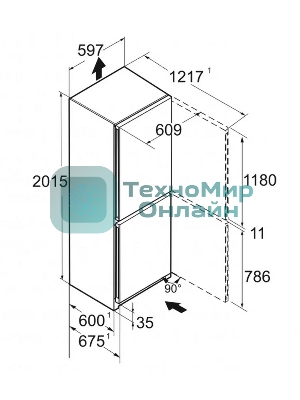 Холодильник Liebherr CNBDC 573I-22 001 черная нержавеющая сталь двухкамерный 266/94л морозилка снизу