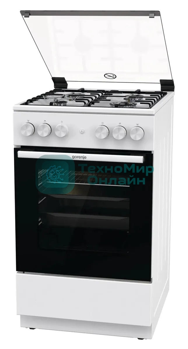 Плита газовая Gorenje GGI5A21WH белый, конфорок 4 газовых, духовка 67 л, 50 см x 85 см x 59.4 см