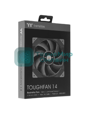 Вентилятор для корпуса Thermaltake TOUGHFAN 14 черный, 140 мм, 2000 об/мин, 33.2 дБ, 4 pin