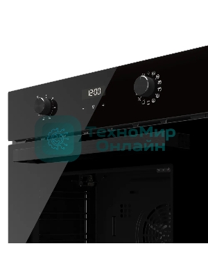 Духовой шкаф Kuppersberg HF 678 B, High-Tech, 70 л, дисплей, поворотное/сенсорное управление, таймер, макс. температура 300 градусов, телескопические направляющие (на 1 уровень), черный