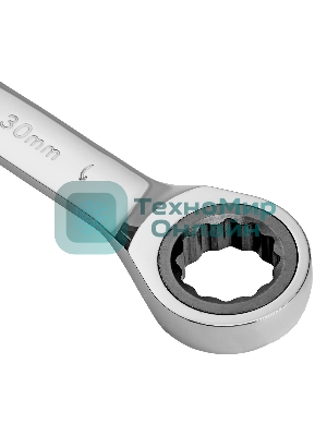 Ключ комбинированный Denzel, с трещеткой, 30 мм