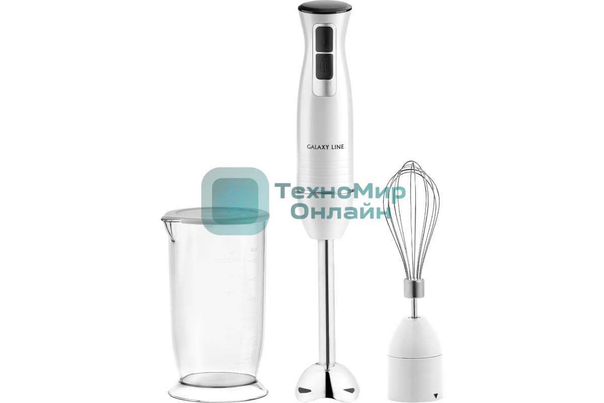 Блендер Galaxy Line GL 2144, белый, погружной, 1000 Вт, 17 000 об/мин, 2 скорости