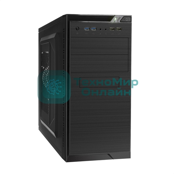 Компьютерный корпус Minitower ExeGate QA-412U-UNS350 (mATX, БП UNS350 с вент. 12см, 2хUSB+2хUSB 3.0, аудио, черный)