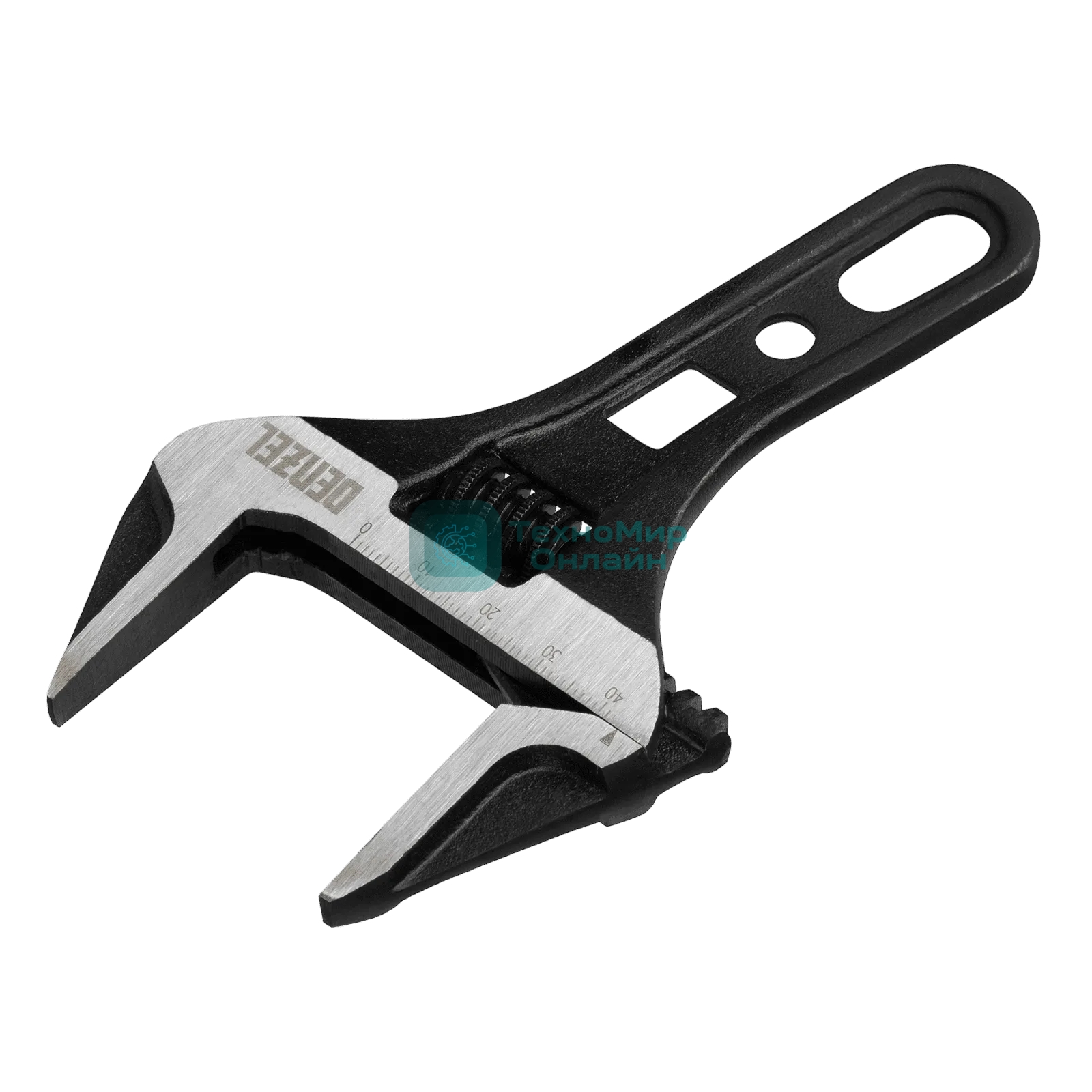 Ключ разводной Denzel 155 мм, CrV, кованый, укороченная рукоятка