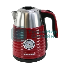 Чайник электрический Willmark WEK-1738PST 1.7 л, нержавейка+пластик, красный, термометр, 2200 Вт