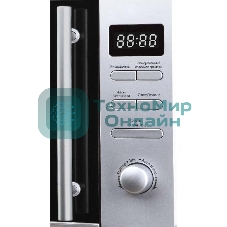 Микроволновая печь Evelux MW 203 X серый, 20 л, 700 Вт, переключатели - кнопки, поворотный механизм