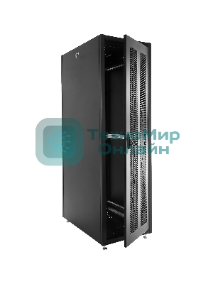 Шкаф серверный напольный ЦМО ШТК-Э, IP20, 48U, 2254х800х1000 мм (ВхШхГ), дверь: перфорация, боковая панель: сплошная, разборный, черный