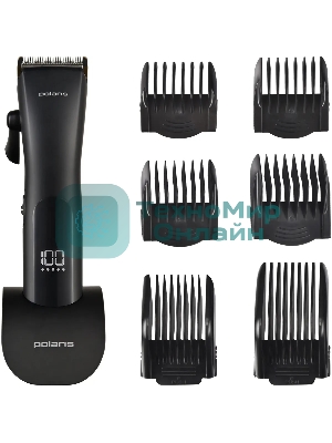 Машинка для стрижки Polaris PHC 2500 черный 3Вт (насадок в компл: 6шт)