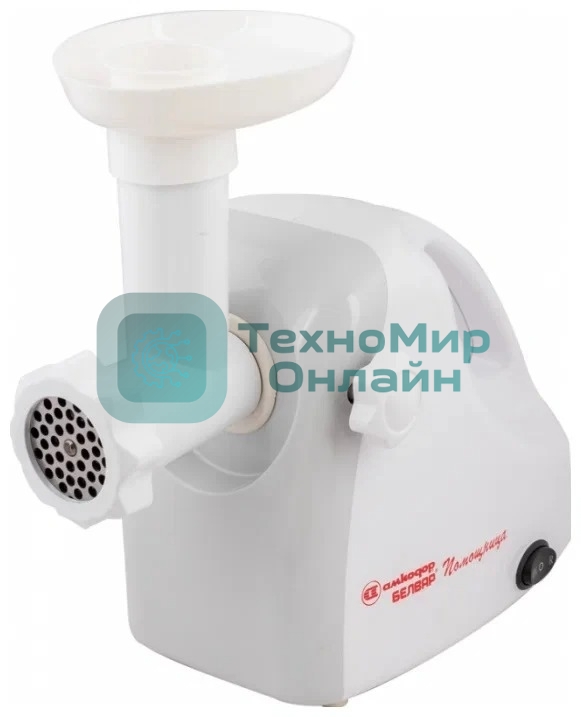 Мясорубка электрическая Белвар КЭМ-П2У-305-04 белый, 1800 Вт, 0.4 кг/мин, реверс, защита от перегрузки, насадки - 9