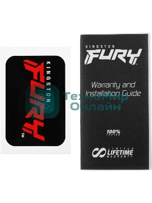 Оперативная память Kingston Fury Beast, DDR4, 64GB (4x16GB), 3600MHz, CL18, DIMM, радиатор, черный