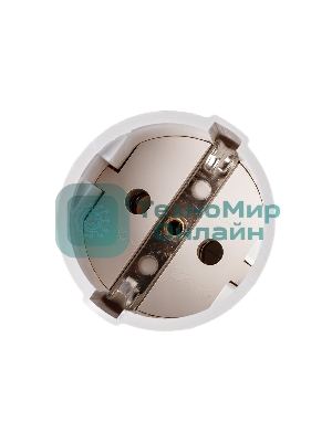 Розетка прямая разборная с заземл. РПп10-01-Ст 16А белый IEK ERP10-16-01-K01