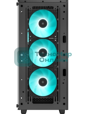 Компьютерный корпус Deepcool CC560 ARGb V2 без БП, боковое окно (закаленное стекло), 3x120мм ARGb LED вентилятор спереди и 1x120мм ARGb LED вентилятор сзади, черный, ATX