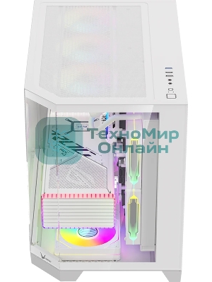 Компьютерный корпус AeroCool / Formula Crystal Z6M Floe белый без БП mATX 4x120мм 2xUSB 3.0 audio bott PSU