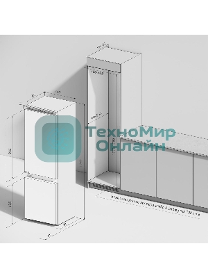 Встраиваемый холодильник Kuppersberg RBN 1764, High-Tech, полезный объем 243 л, No Frost, супер заморозка, инверторный компрессор, электронное управление, энергоэффективность А+