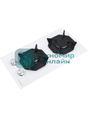 Газовая варочная панель Maunfeld EGHG.32.2CW/G, 2 конфорки, закаленное стекло, белый