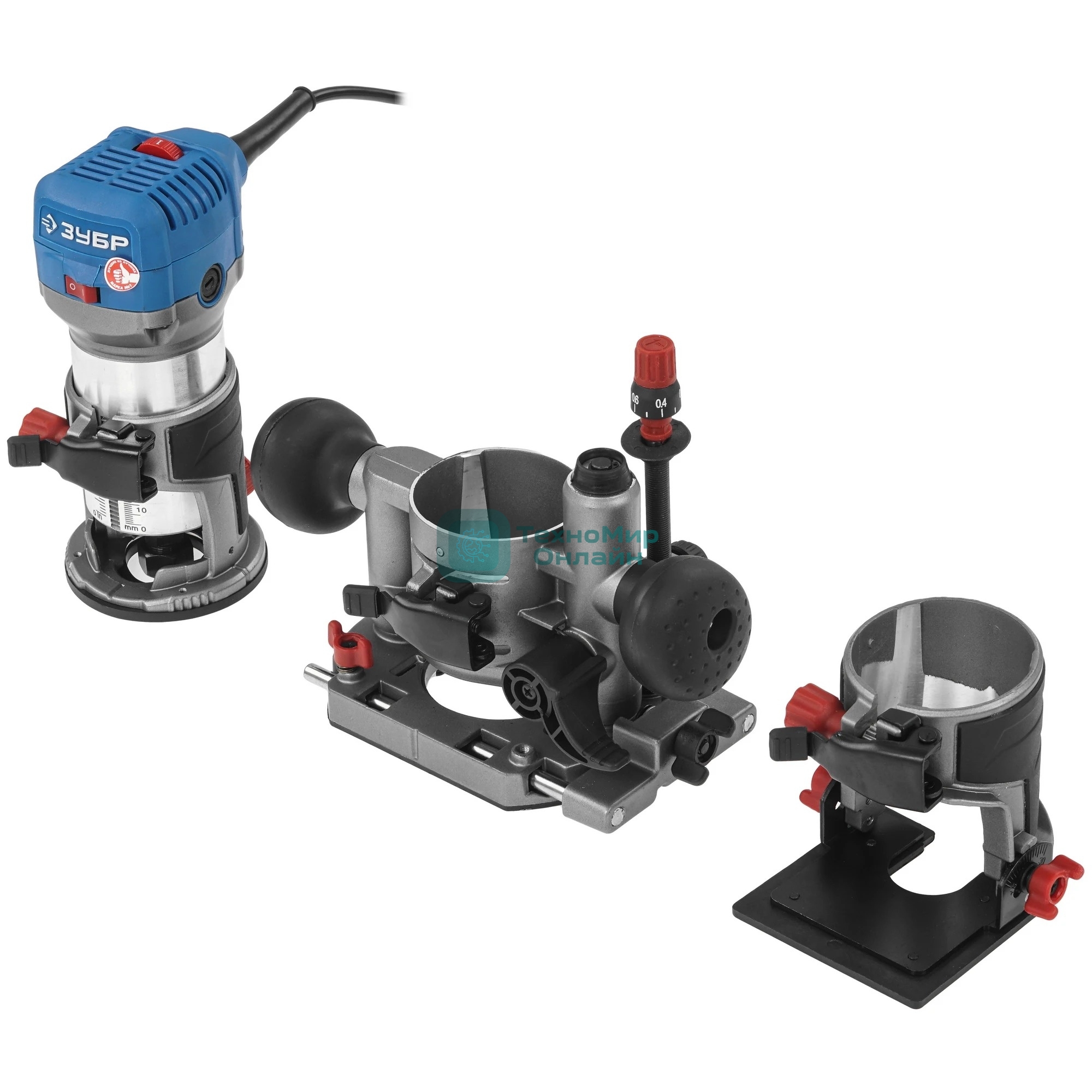 Кромочный фрезер ЗУБР Профессионал 750 Вт, сумка, 3 основания, (ФПК-750Н)