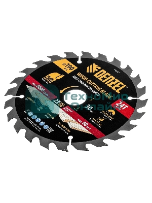 Пильный диск по дереву Denzel ф190 х 30 мм, 24 зубьев, тонкий