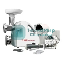 Мясорубка электрическая Белвар КЭМ-П2У-305-04 белый, 1800 Вт, 0.4 кг/мин, реверс, защита от перегрузки, насадки - 9