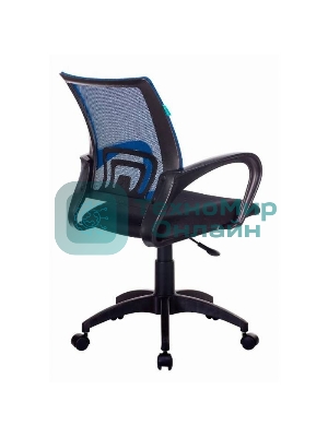 Кресло Бюрократ CH-695NLT синий/черный, сетка/ткань, 120 кг, механизм качания