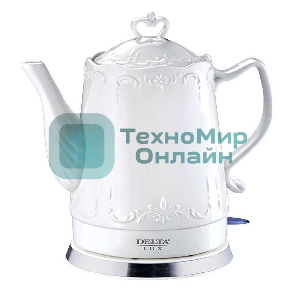Чайник керамический Delta LUX DL-1236 белый