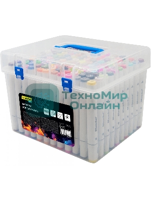 Набор маркеров для скетчинга Silwerhof Idea, двойной пишущий наконечник, 1-7 мм, 120 цветов (120 шт.) пластиковая коробка