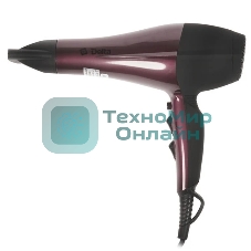 Фен Delta DL-0937 черный/бордовый, 2000 Вт, ионизация