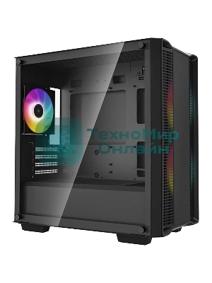Компьютерный корпус DeepCool CC360 ARGb (R-CC360-BKAPM3-G-1) (mATX, без БП, 2xUSB, с окном)