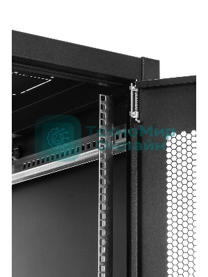 Шкаф серверный напольный ЦМО ШТК-Э, IP20, 48U, 2254х800х1000 мм (ВхШхГ), дверь: перфорация, боковая панель: сплошная, разборный, черный